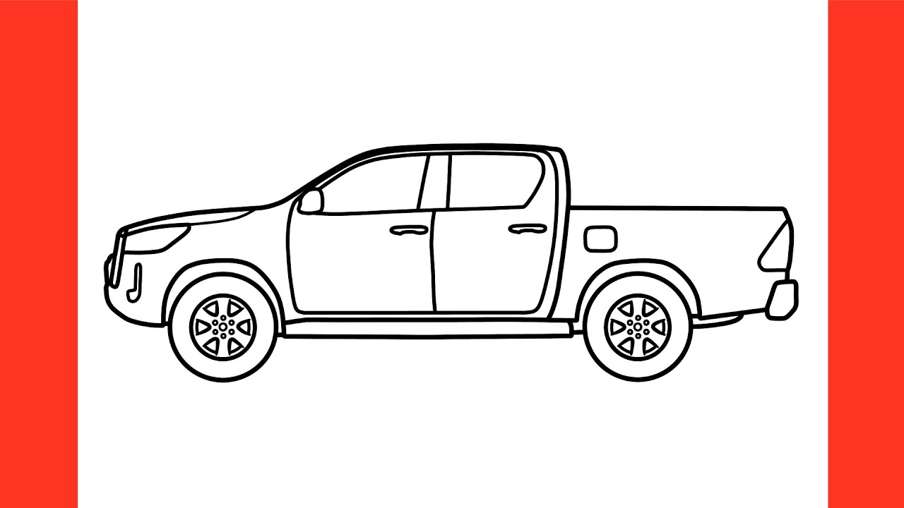 How to draw a toyota hilux easy drawing toyota pickup