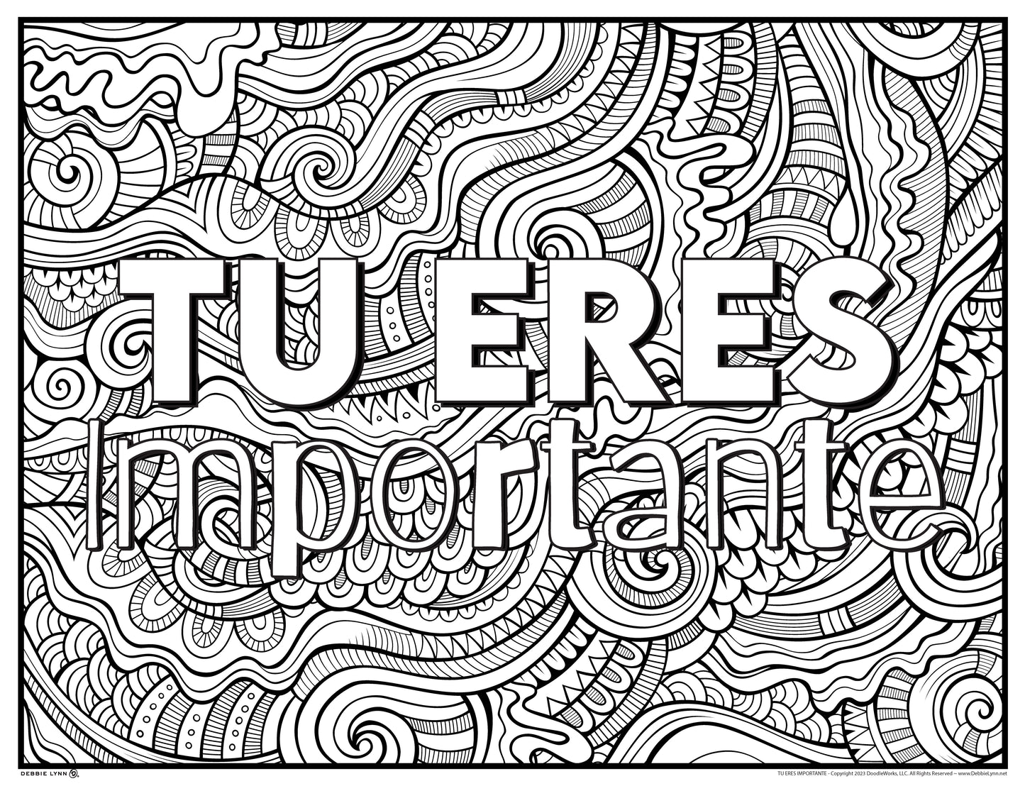 Tu eres importante personalized giant coloring poster â debbie lynn