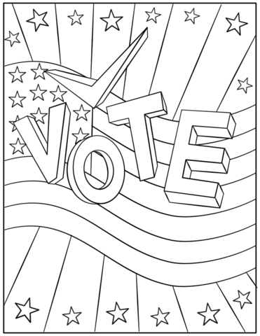 Vote poster coloring page free printable coloring pages