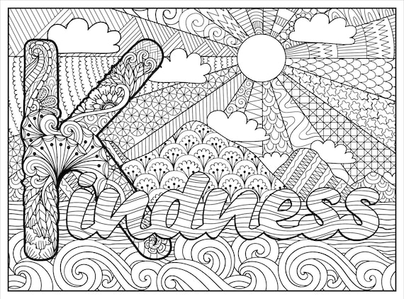 Kindness coloring poster huge coloring poster landscape coloring poster kindness