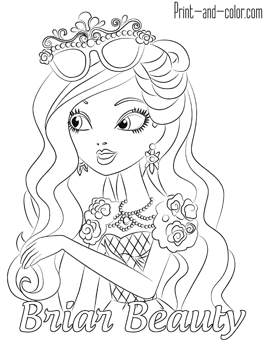 Ever after high coloring pages print and color