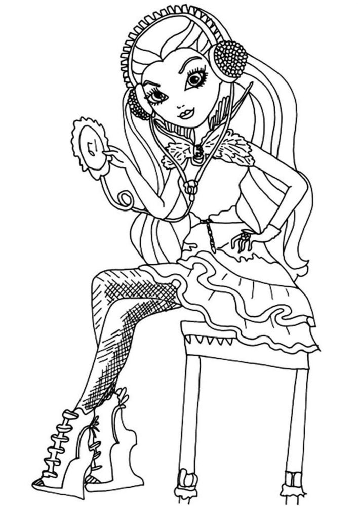 Free easy to print ever after high coloring pages