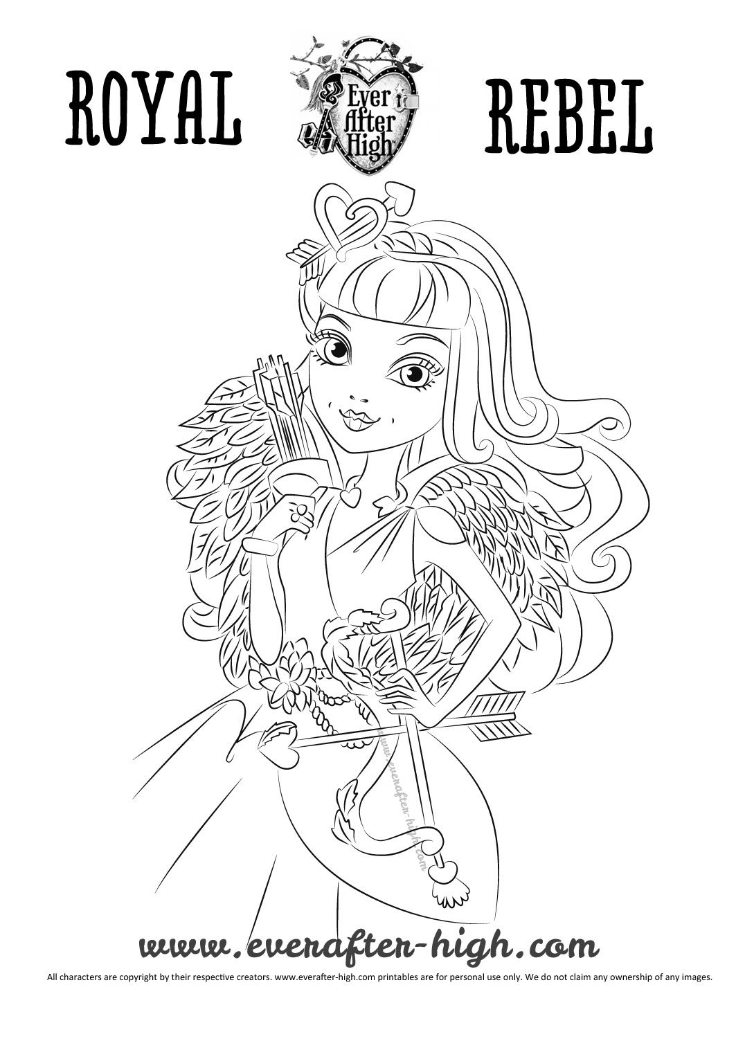 Free ever after high drawing to download and color