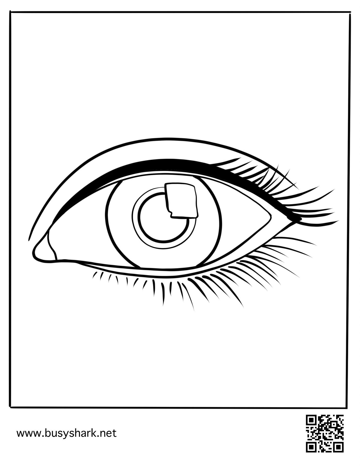 Free female eye coloring page