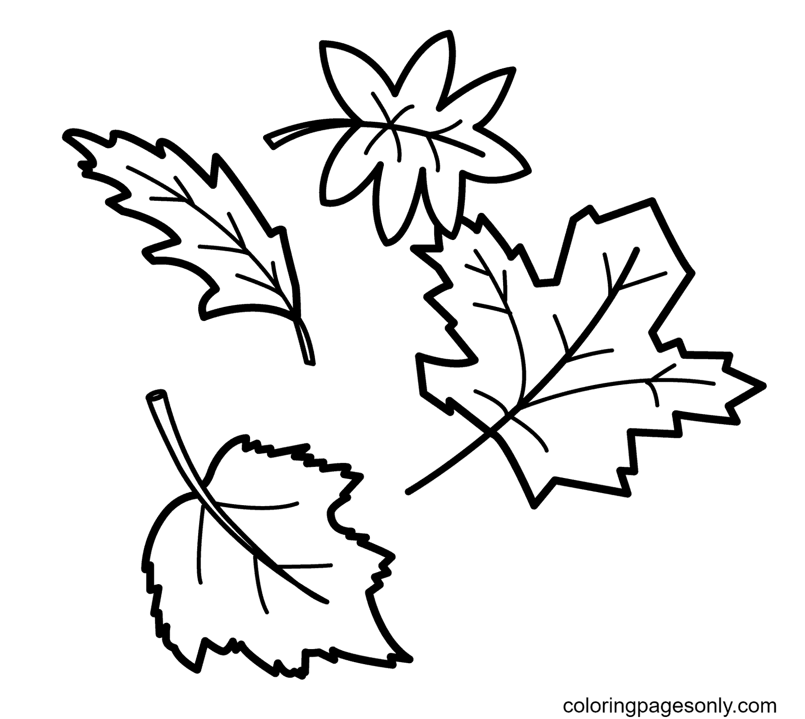 Autumn leaves coloring pages printable for free download