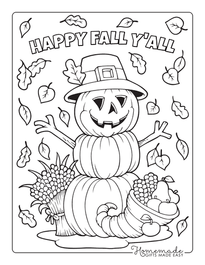 Free printable autumn fall coloring pages