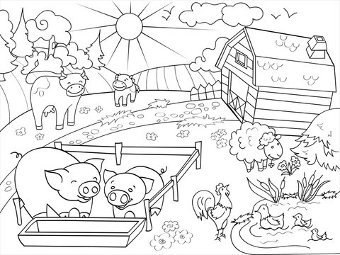 Colouring pages farm images â browse photos vectors and video