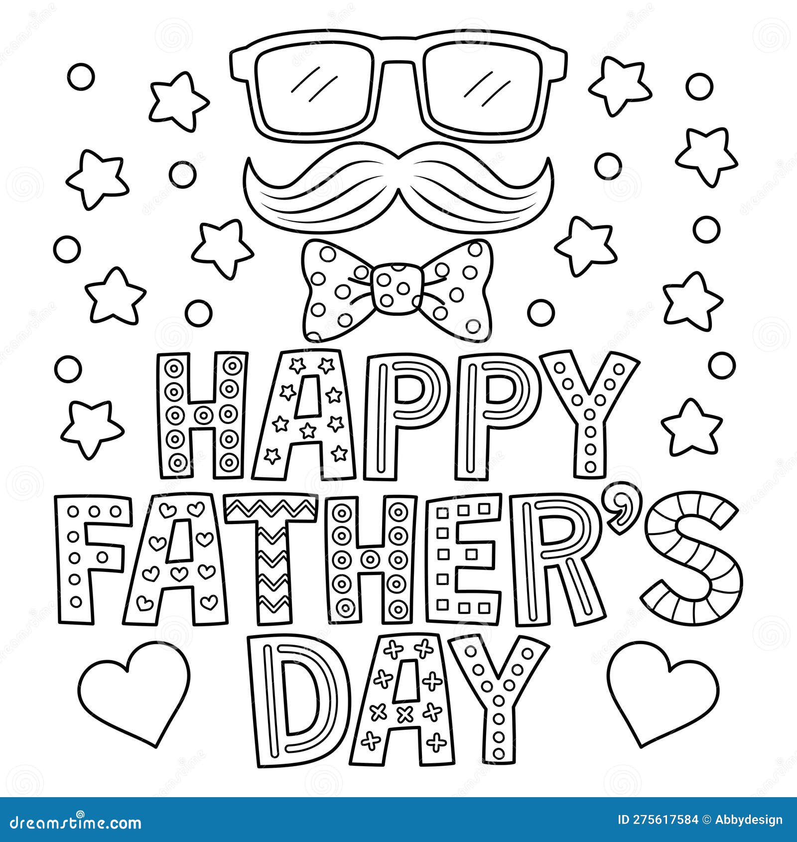 Happy fathers day coloring page for kids stock vector