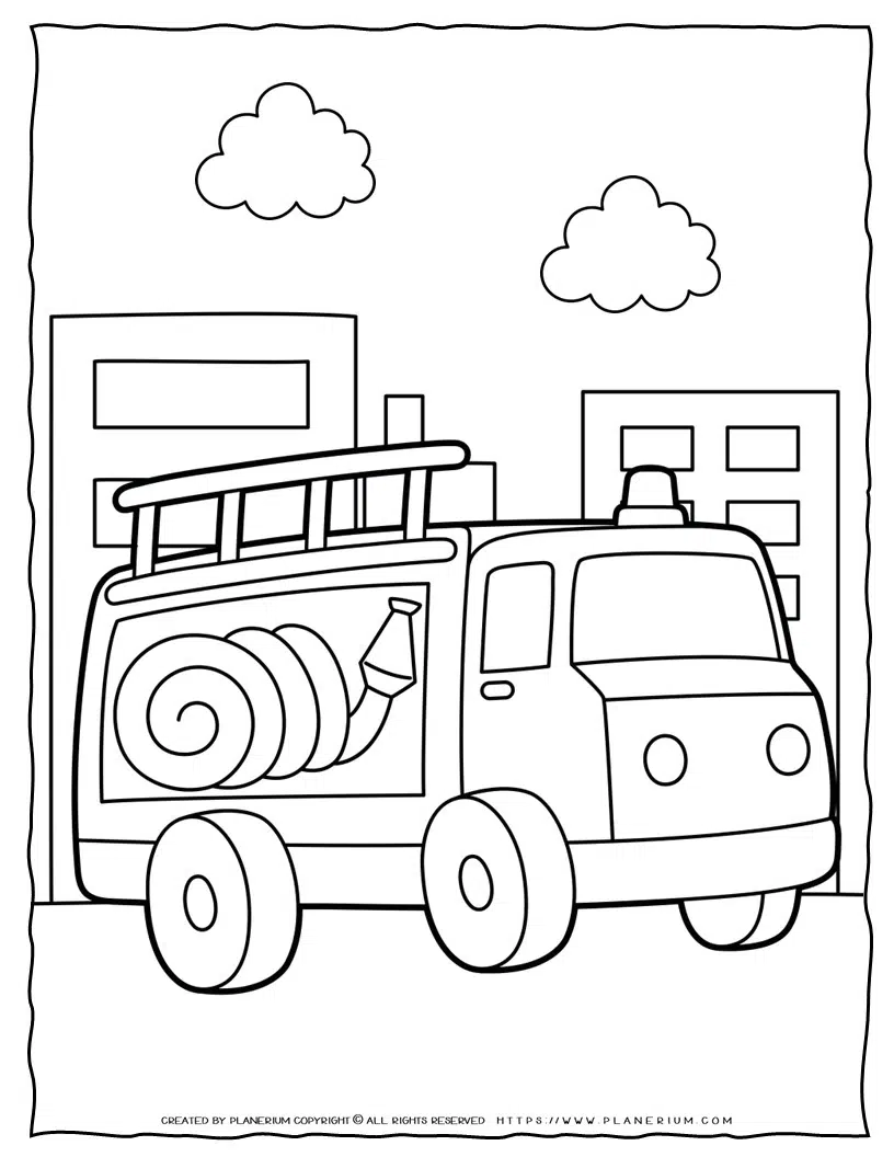 Fire truck coloring page