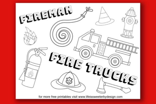 Fire truck coloring pages