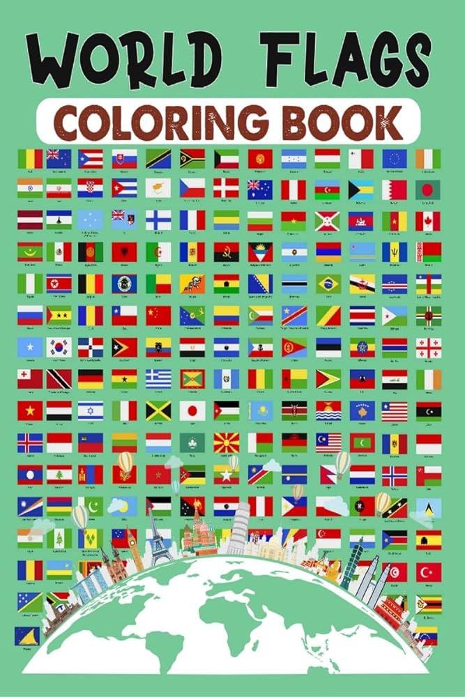 Buy word flags colorg book discover all geography country flags on the map for kids and adults book onle at low prices dia word flags colorg book discover