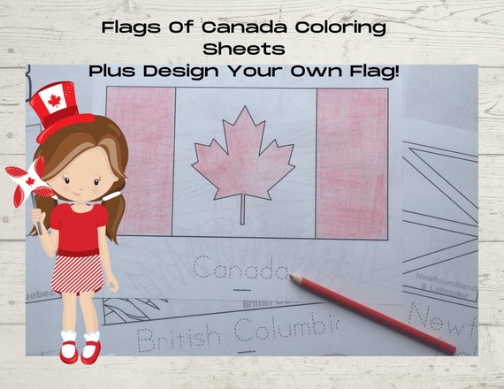 Buy flags of canada and provinces coloring pages plus design your own flag project online in india