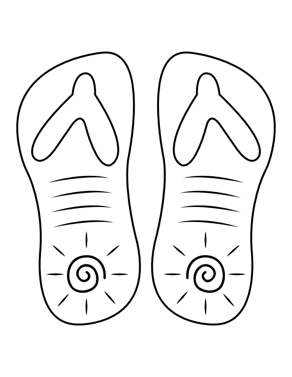 Printable flip flop coloring page