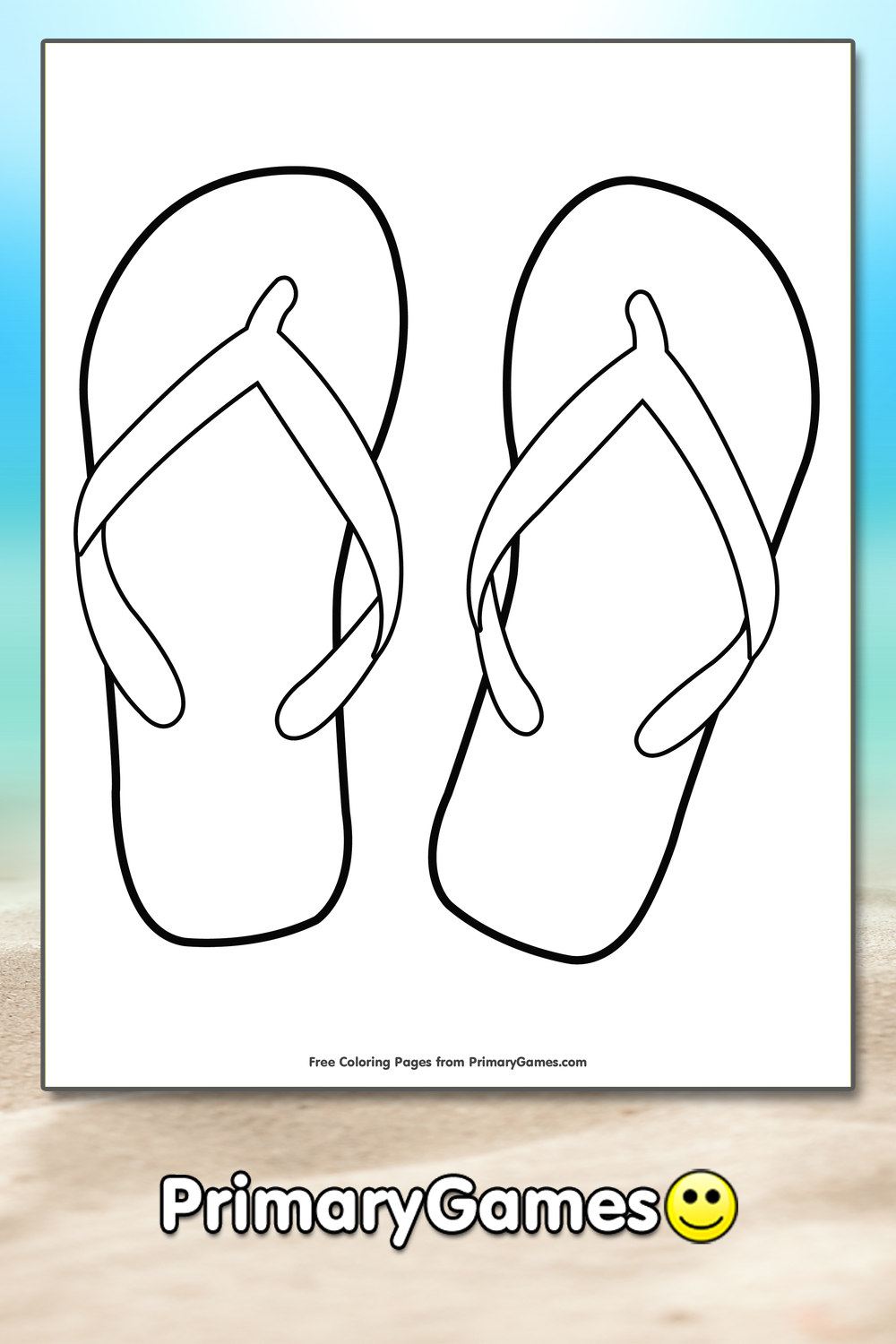 Flip flops coloring page â free printable pdf from