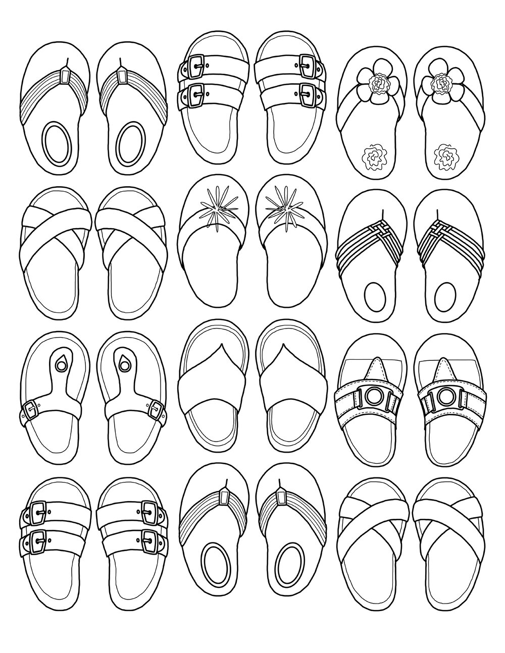 Flip flop coloring â happy leigh designs