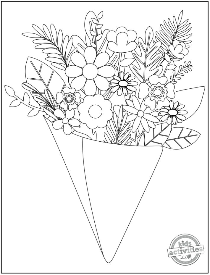 Printable flower coloring pages for kids