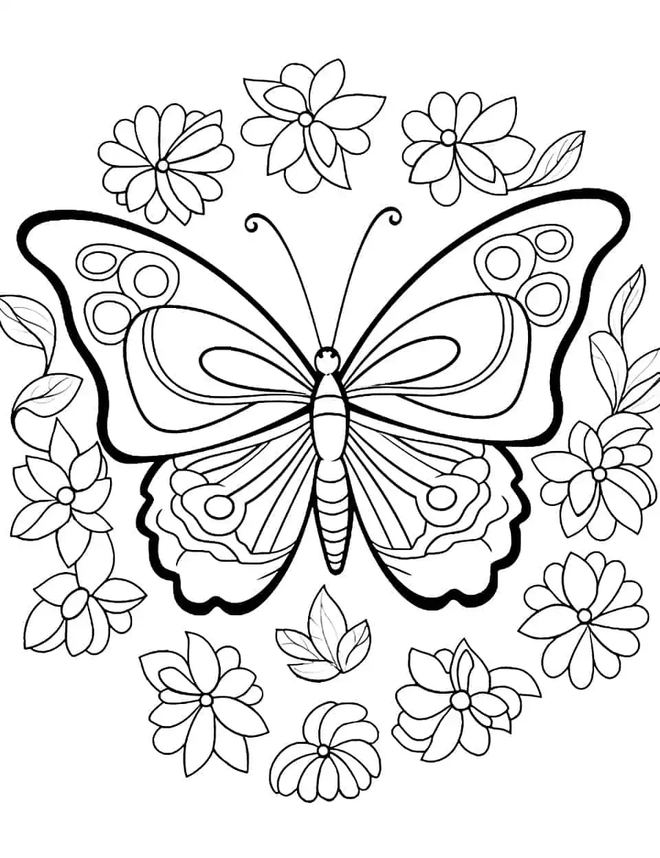 Butterfly coloring pages free printable sheets