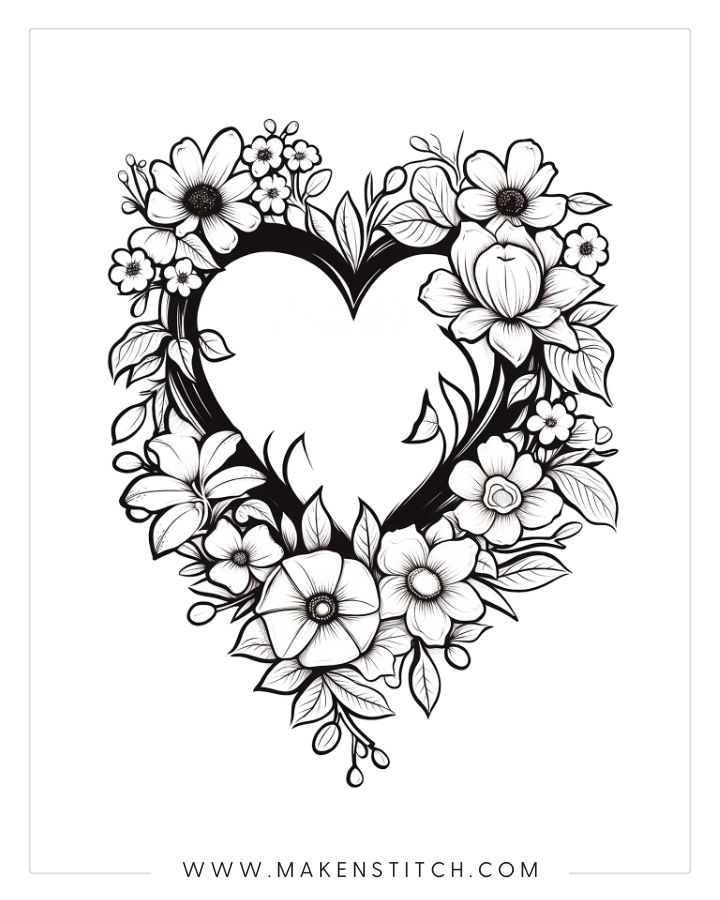 Free valentines heart coloring pages for kids and adults