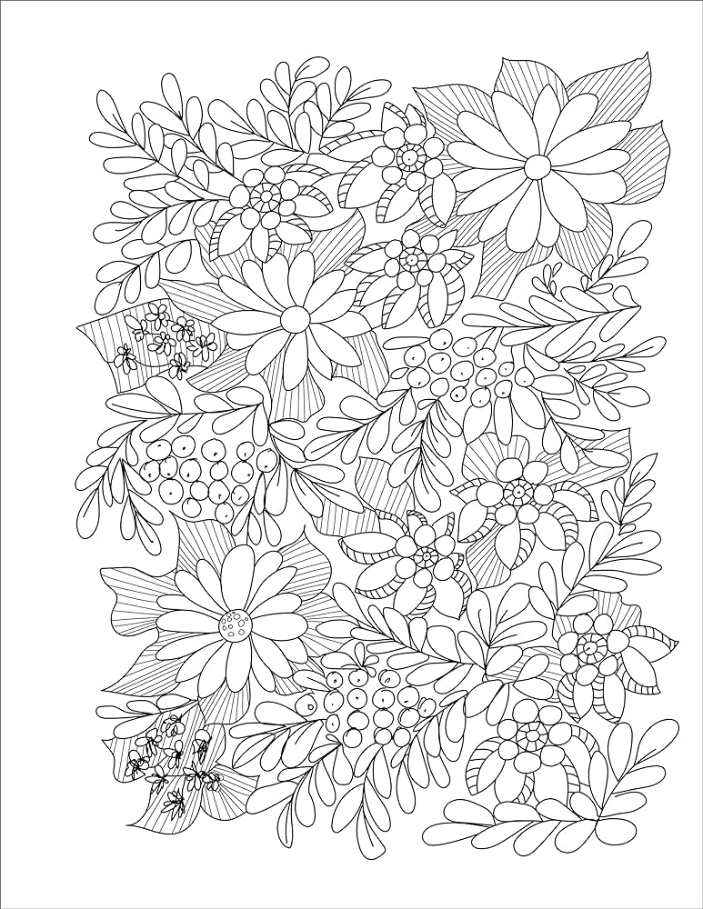 Stress relief flower coloring book for adults beautiful and relaxing floral designs arrangements and bouquets llisto publishing books