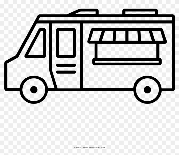 Free food truck coloring page