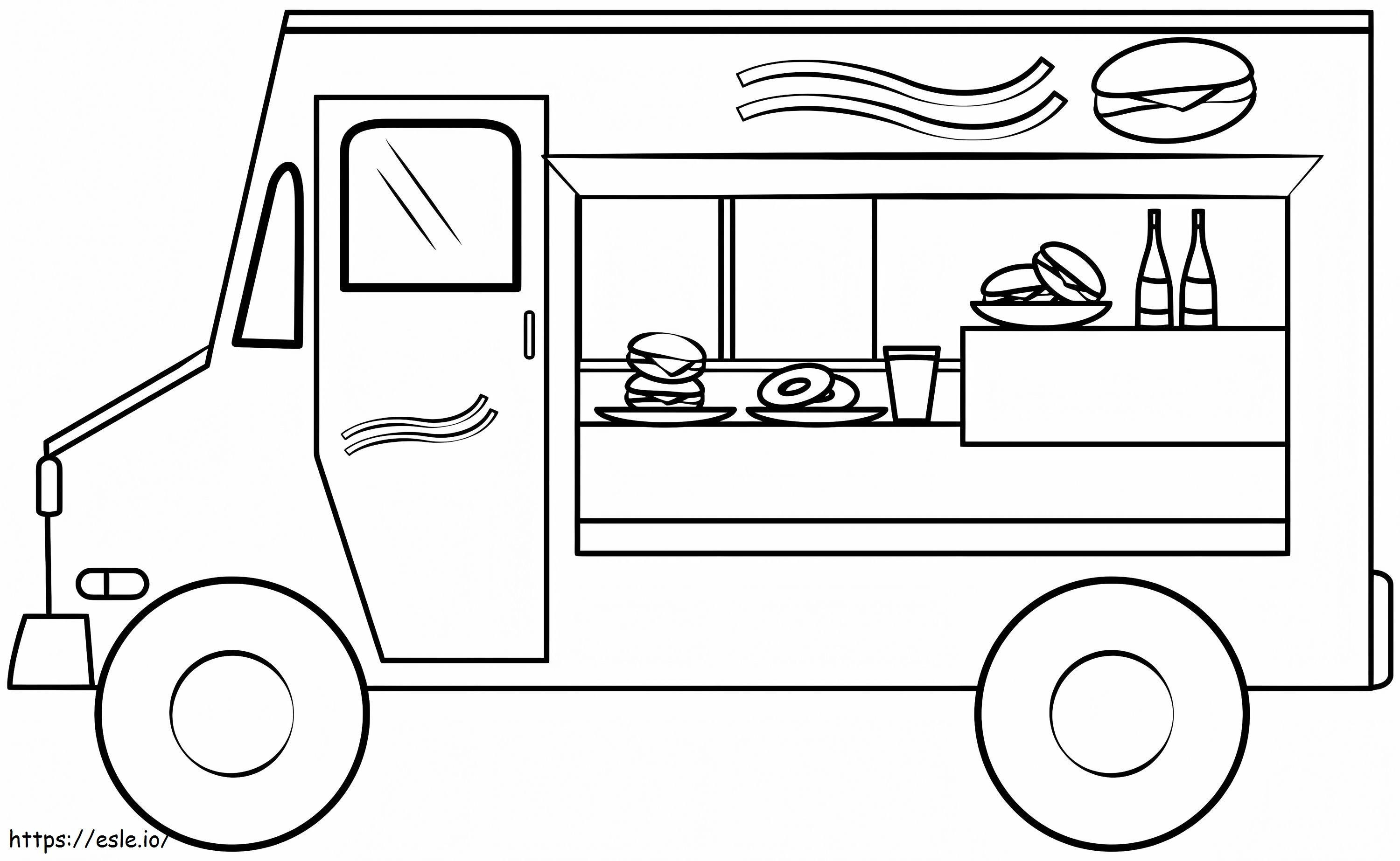 Food truck coloring page