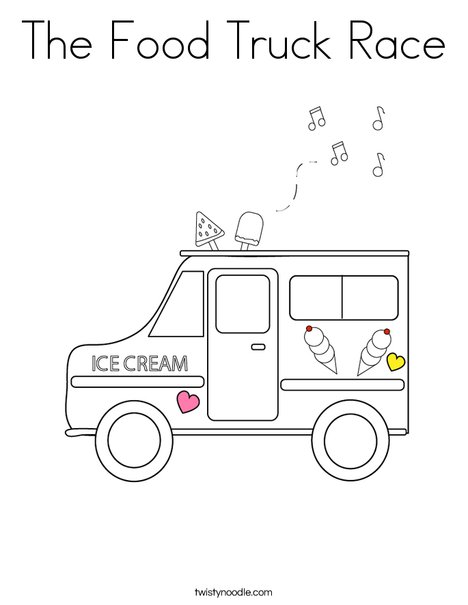 The food truck race coloring page