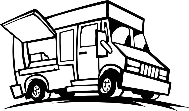 Food truck coloring page