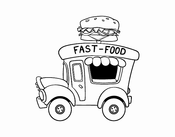 Colored page burger food truck painted by user not registered