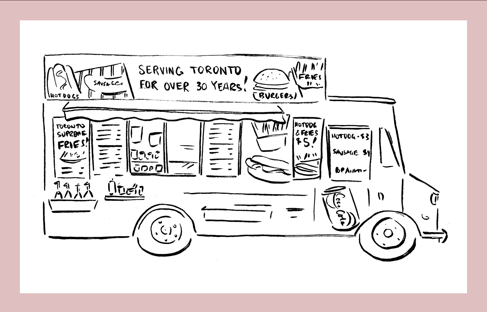 Free colouring page city hall food truck â natalie czerwinski illustration