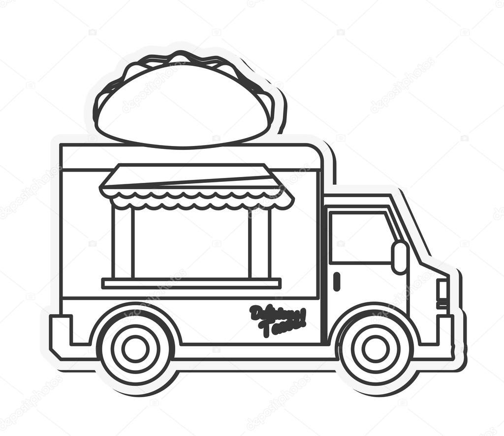 Food truck delivery design stock vector by jemastock