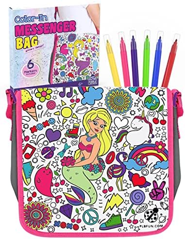 Purple ladybug lour your own bag for girls with bright markers