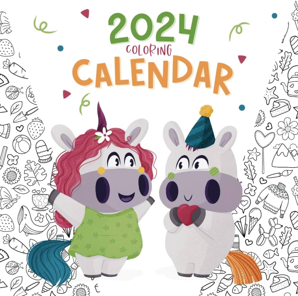 Coloring calendar unicorn coloring book for kids unicorns learning heart lily books