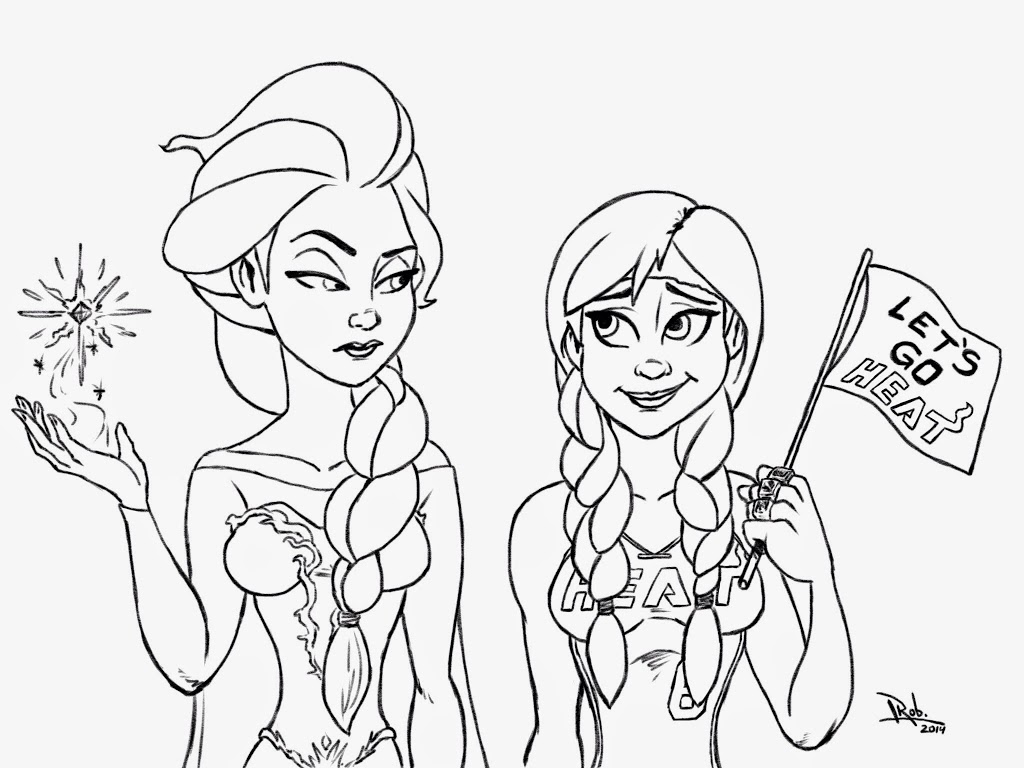 Frozen miami heat coloring page