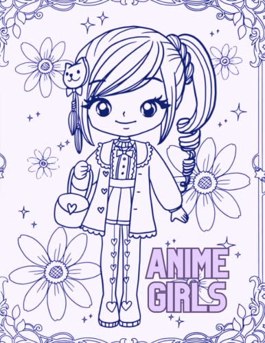 Anime girls relaxing gifts for women beautiful coloring book for children flower girls coloring book anime books for kids manga art book presents for year old girls by kelz coloring books