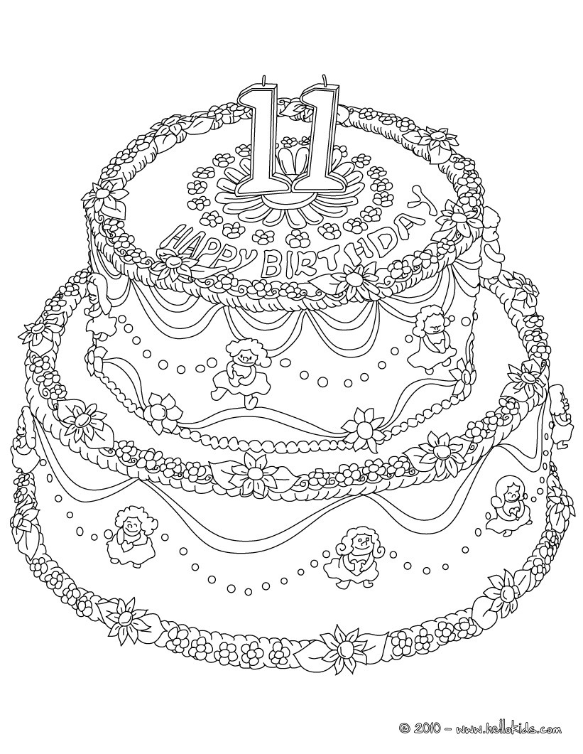 Birtheday cake years coloring pages