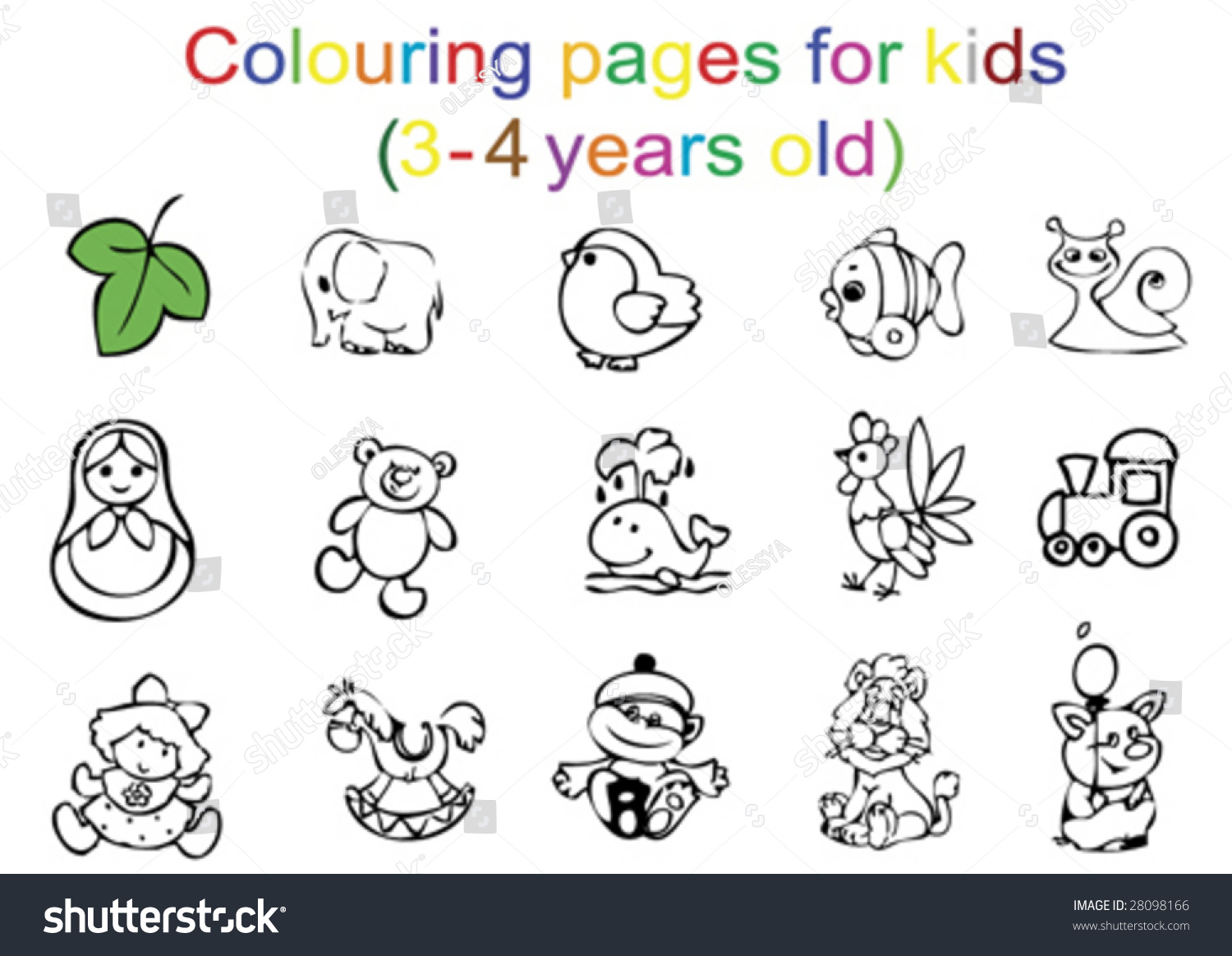 Colouring pages kids years old stock vector royalty free