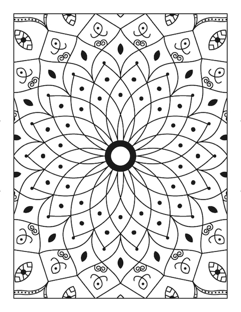 Premium vector mandala coloring pages kdp for adults