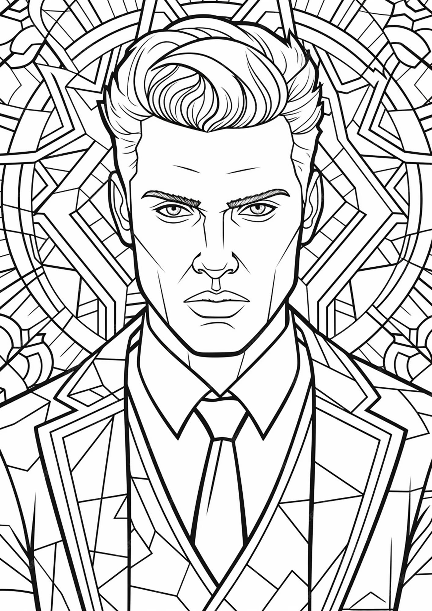 Premium vector men adult coloring book