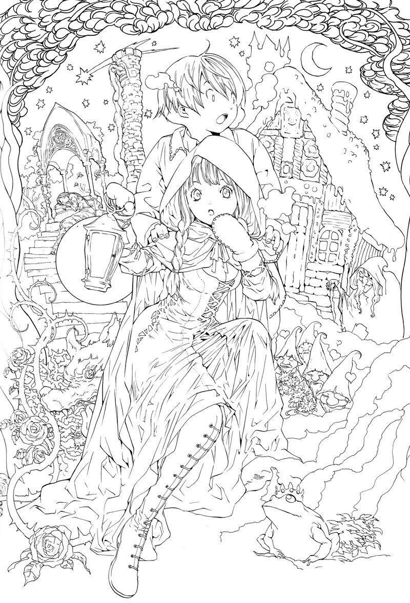 Anime coloring pages for adults fairy coloring witch coloring pages detailed coloring pages