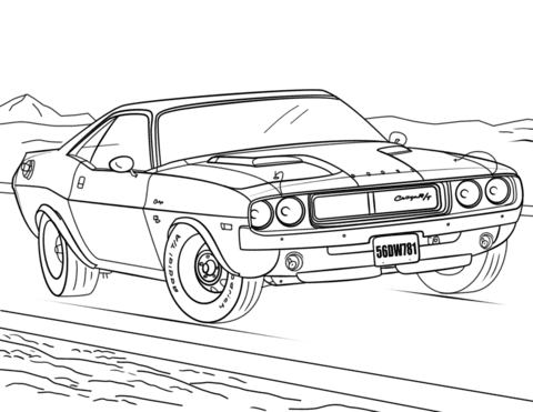 Coloring pages free muscle car vehicle coloring pages for adults