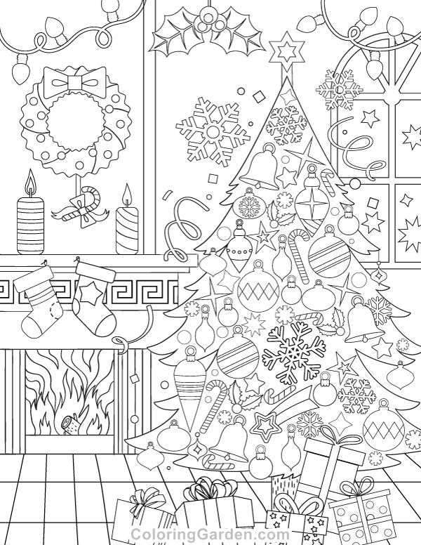 Christmas adult coloring page