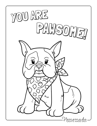 Free dog coloring pages for kids adults