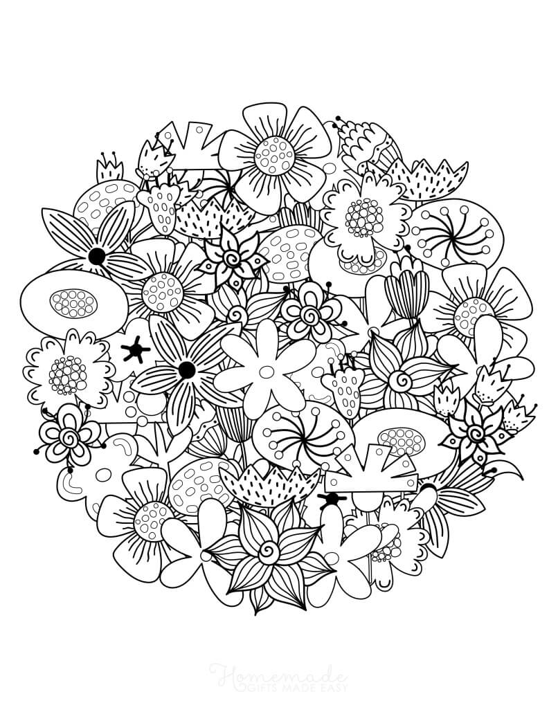 Printable flower coloring pages for adults