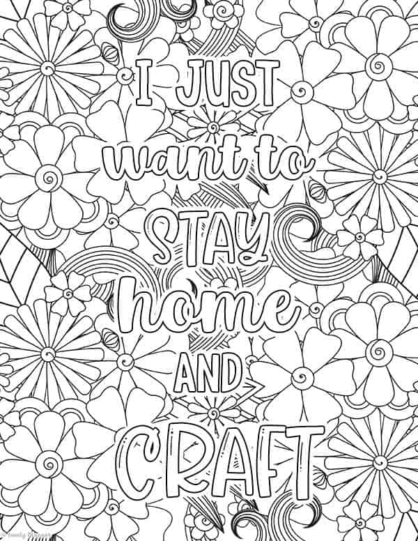 Free printable fun coloring page for crafters