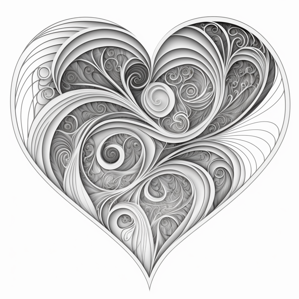 Coloring page of a heart coloring for adults ðñðððððº