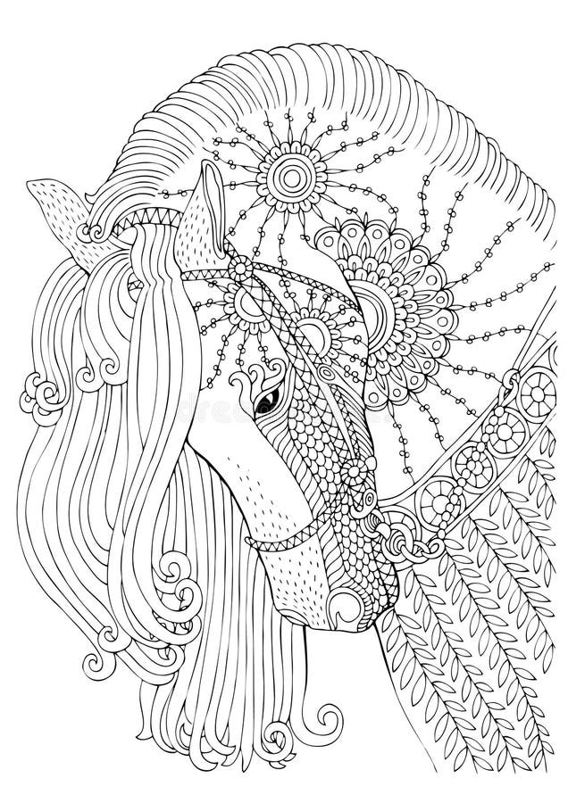 Horse coloring page stock illustrations â horse coloring page stock illustrations vectors clipart