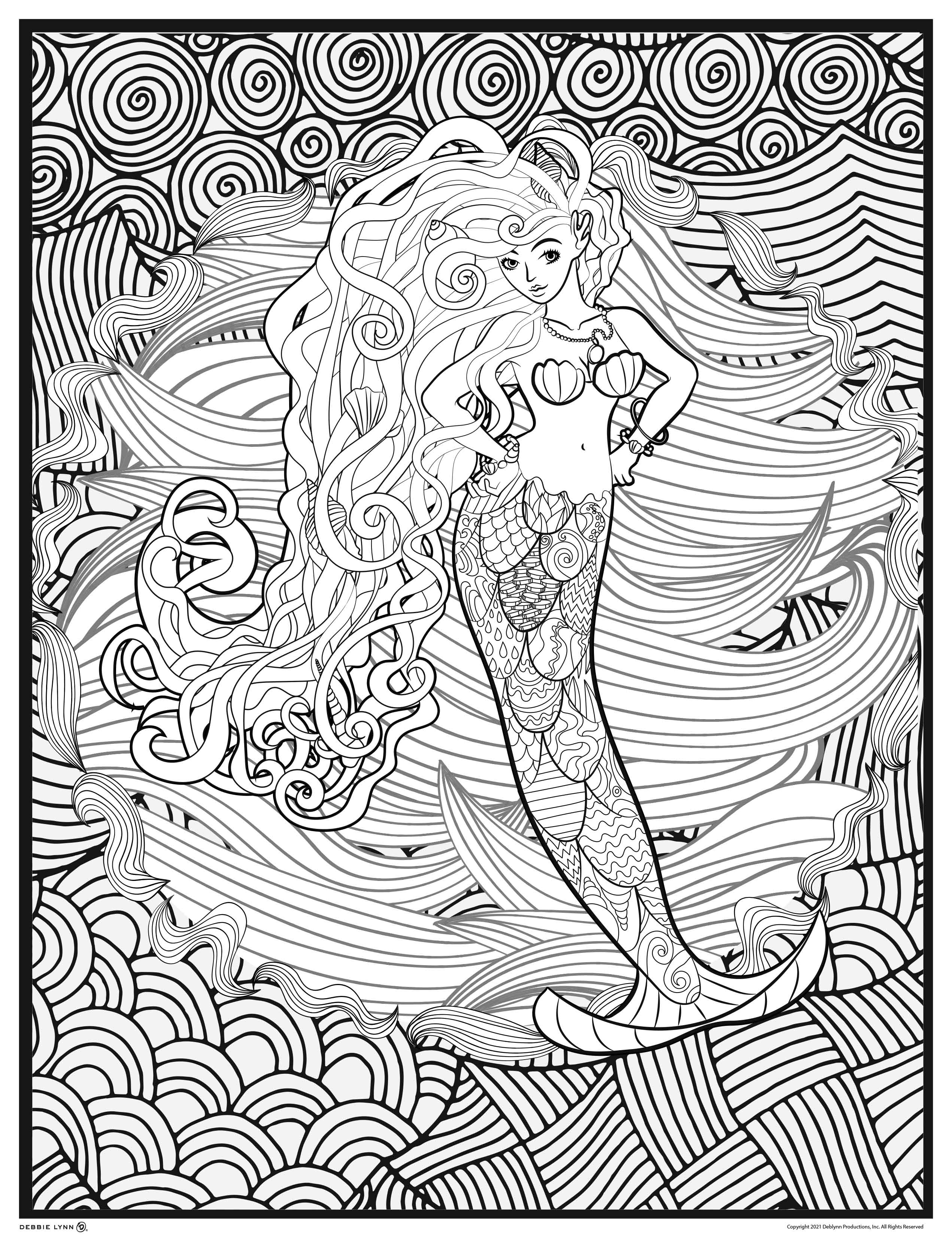 Mermaid coloring ebook â debbie lynn