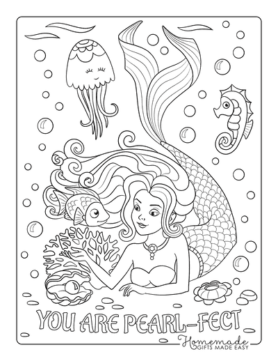 Free printable mermaid coloring pages