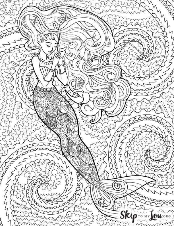 Mermaid coloring pages skip to my lou