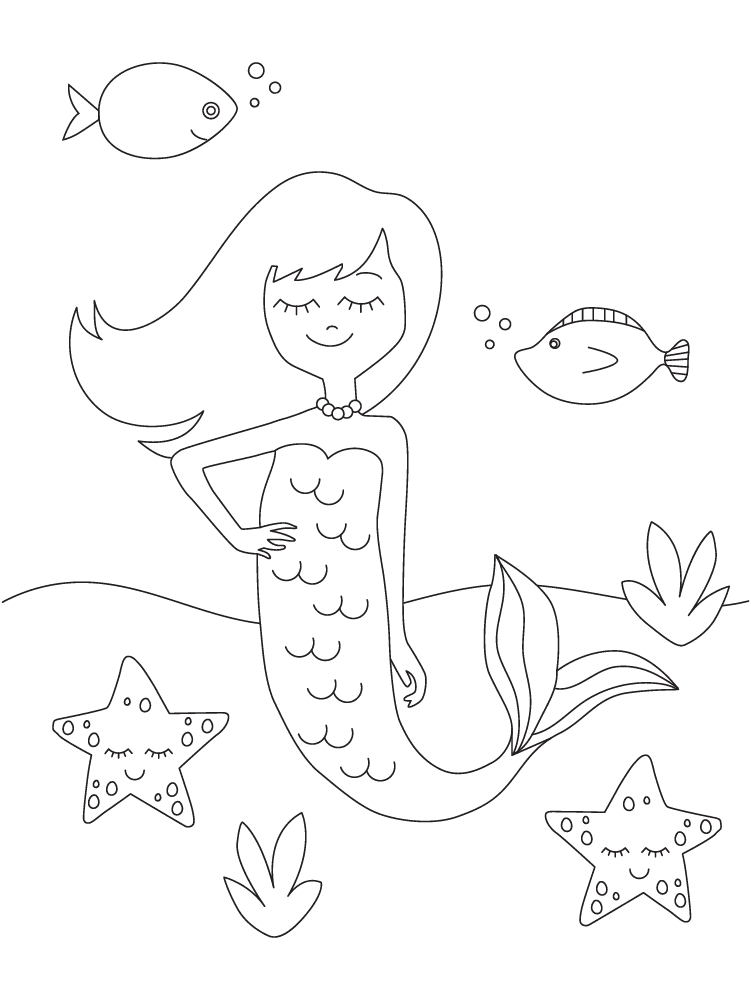 Free printable mermaid coloring pages